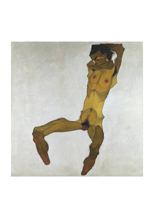 Egon Schiele - Seated Male Nude Self-Portrait
