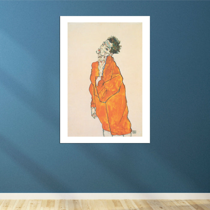 Egon Schiele - Selbstin oranger Jacke - 1913