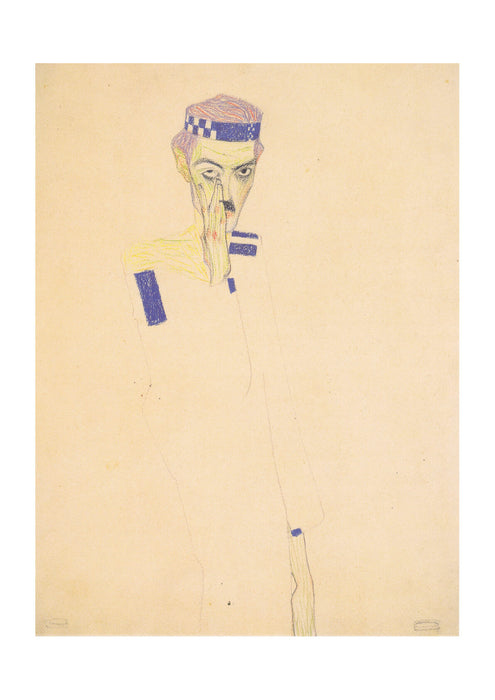Egon Schiele - Selbstmit Stirnband - 1909