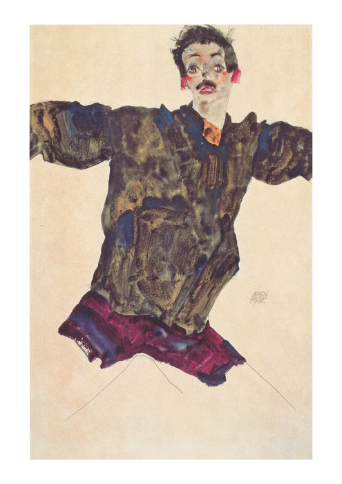 Egon Schiele - Selbstmit ausgebreiteten Armen - 1911
