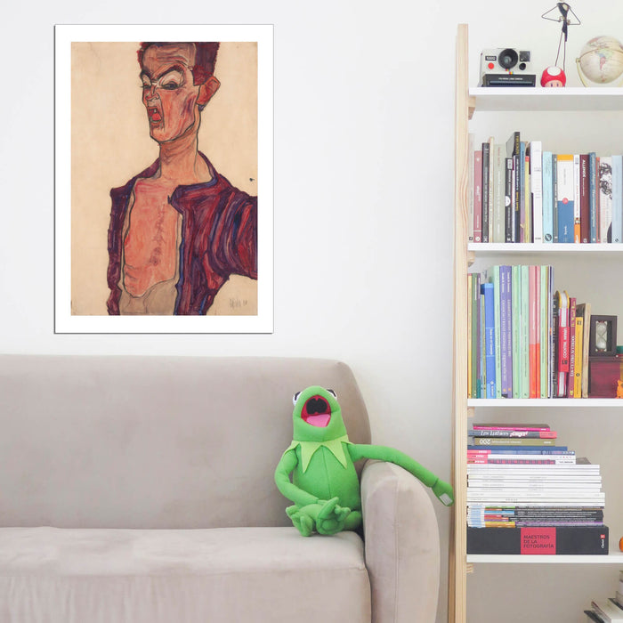 Egon Schiele - Self-Portrait Grimacing