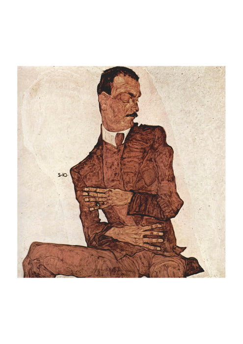 Egon Schiele - Sitting Man