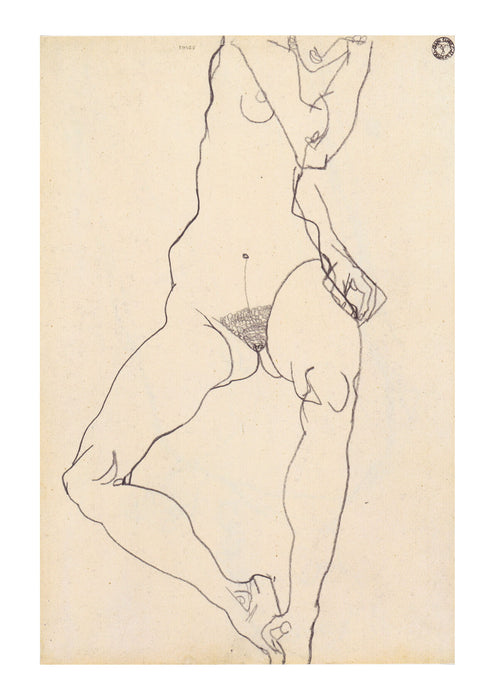Egon Schiele - Sitzender weiblicher Akt - 1913