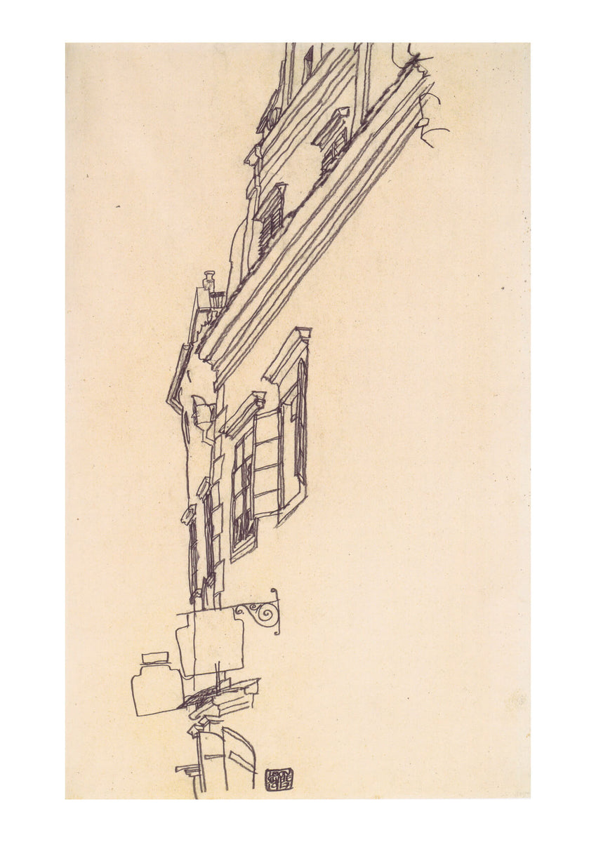 Egon Schiele - Sketch of Buildings — Spiffing Prints