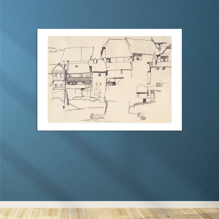 Egon Schiele - Sketch of Town