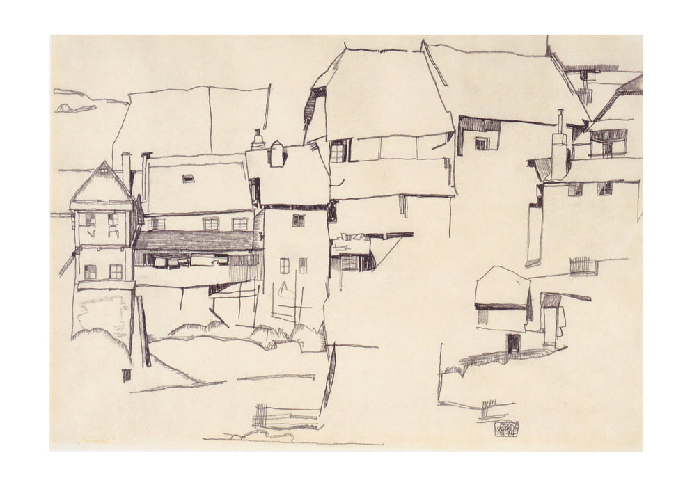 Egon Schiele - Sketch of Town