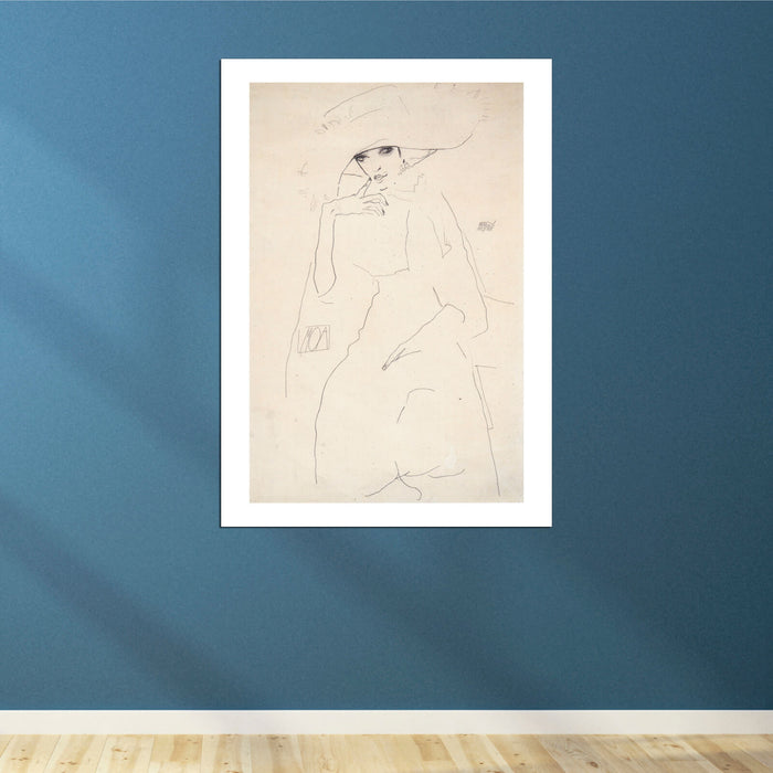 Egon Schiele - Sketch of Woman in Hat