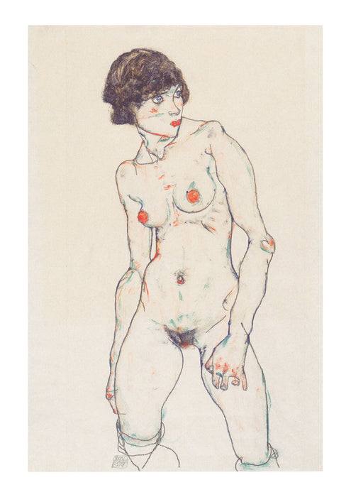 Egon Schiele - Standing Leaning Right