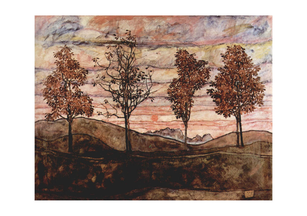 Egon Schiele - Trees by the HIll