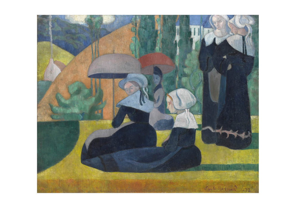 Emile Bernard - Breton Women With Umbrellas