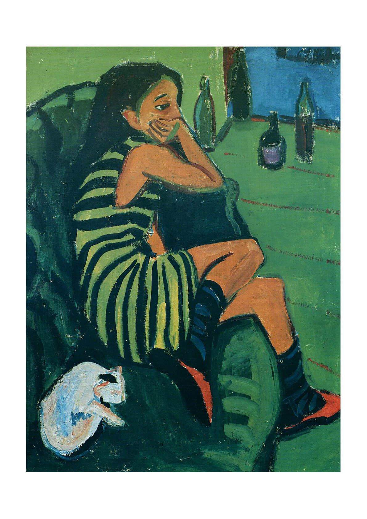 油絵 vintage Ernst Ludwig Kirchner 版画 Artiste Marcella print by Ernst Ludwig Kirchner | Posterlounge