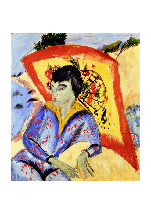Ernst Ludwig Kirchner - Erna mit Japanschirm