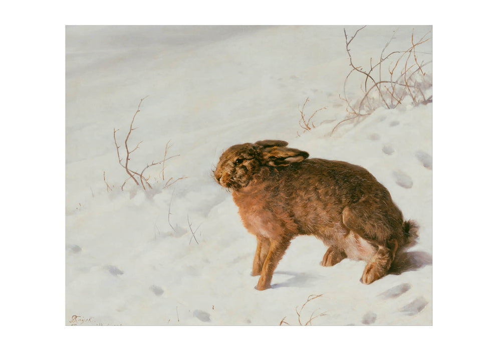 Ferdinand von Rayski Hare in the Snow