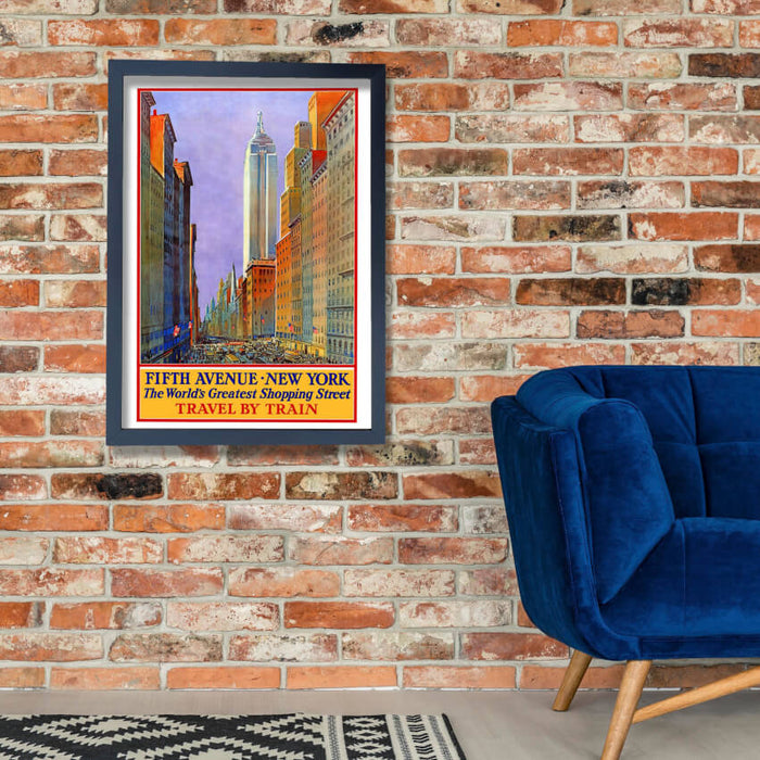 Fifth Avenue New York Travel By Train Travel Poster
