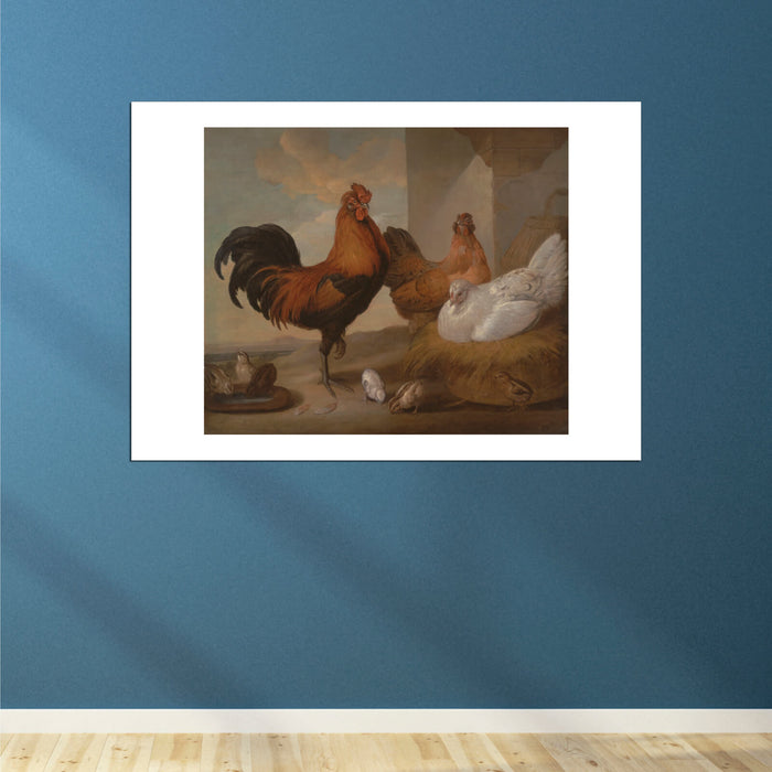 Francis Barlow - Domestic Cock Hens And Chicks