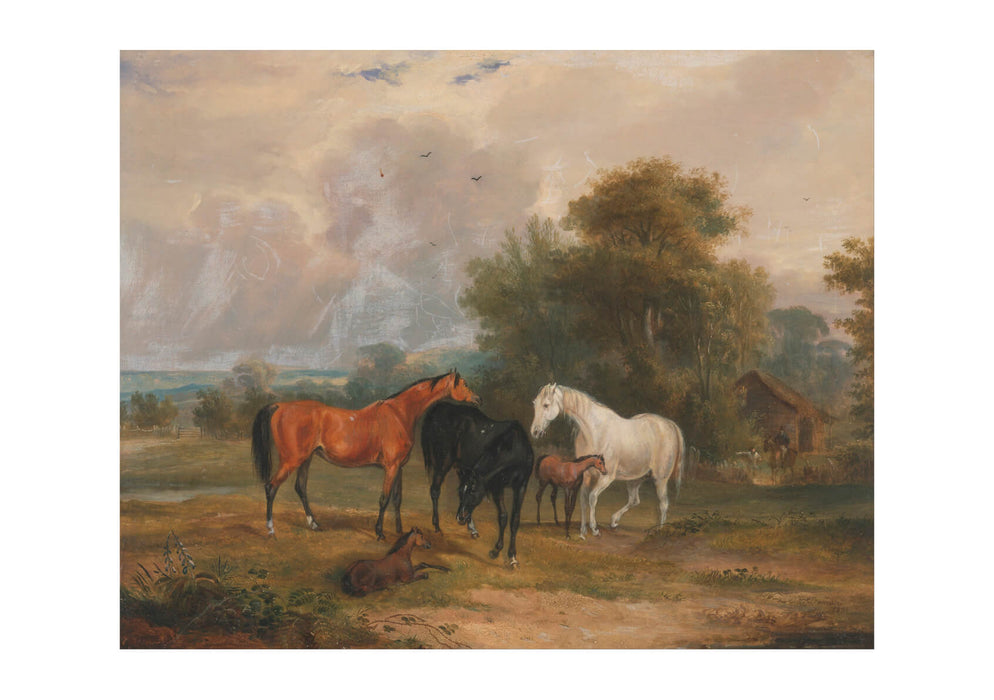 Francis Calcraft Turner - Mares & Foals In A Field