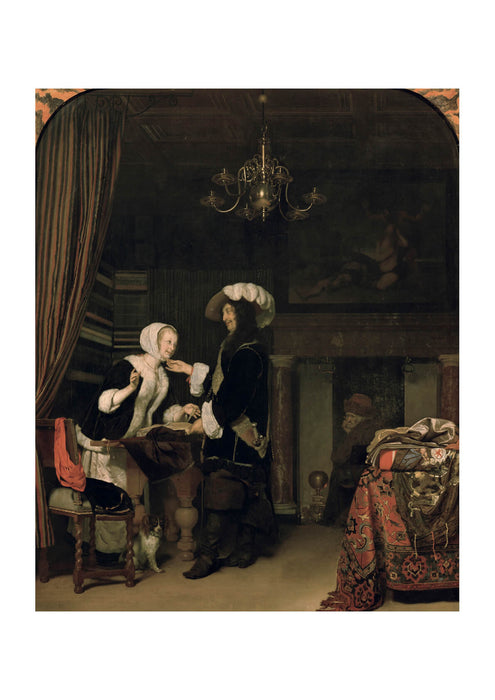 Franz Van Mieris The Elder - Cavalier In The Shop
