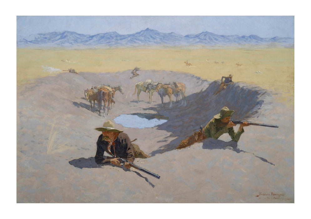 Frederic Remington - Fight for the Waterhole