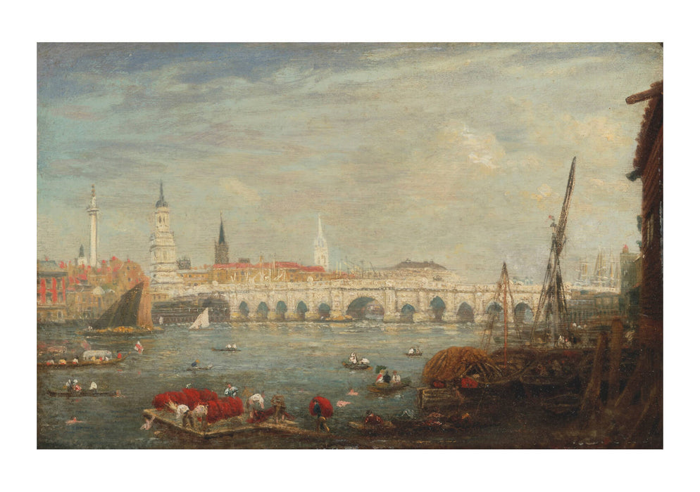 Frederick Nash - The Monument And London Bridge