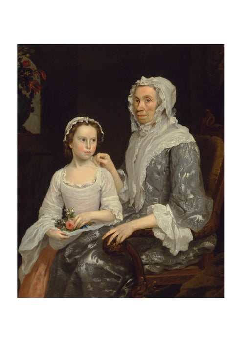 George Beare - Portrait Of An Elderly Lady And A Girl