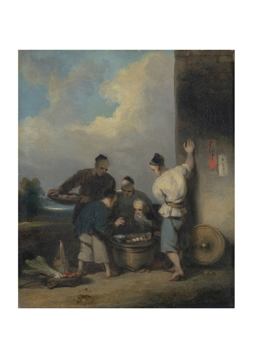 George Chinnery - Coolies Round The Food Vendor's Stall