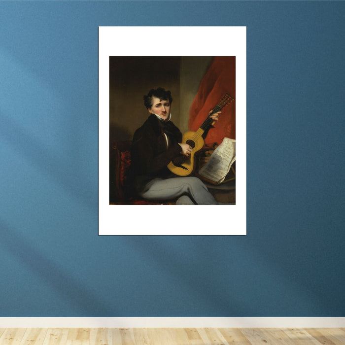 George Chinnery - Portrait Of A Man Playing A Guitar