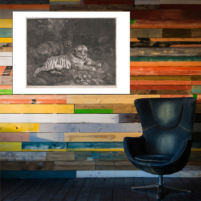 George Stubbs - A Tiger and a Sleeping Leopard