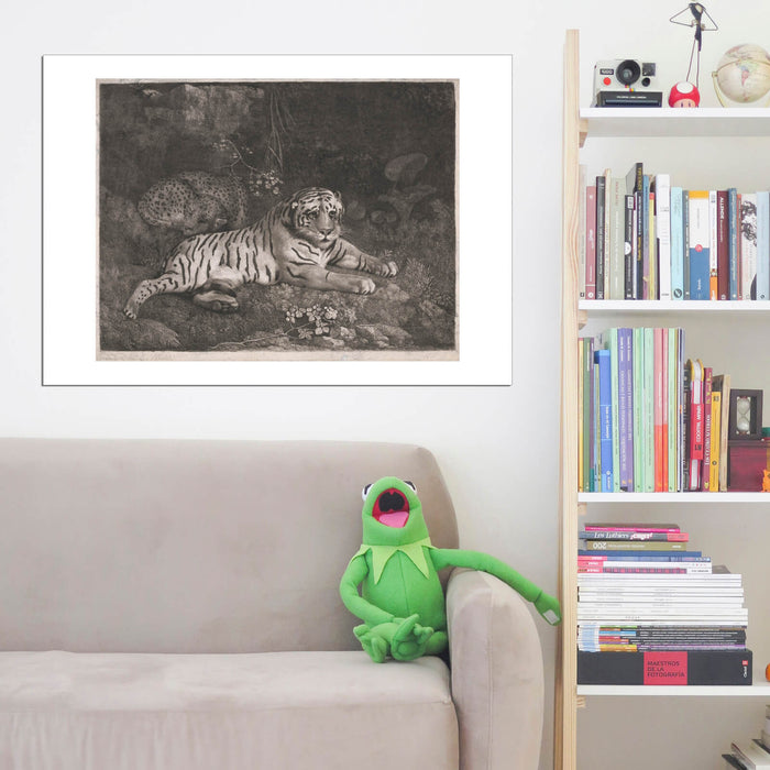 George Stubbs - A Tiger and a Sleeping Leopard