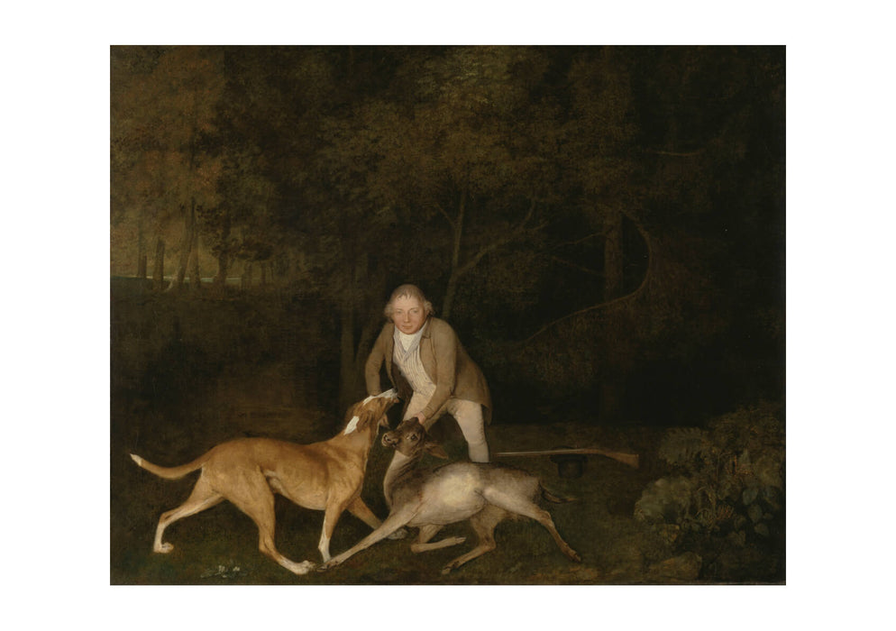George Stubbs - Gamekeeper with a dying doe and hound