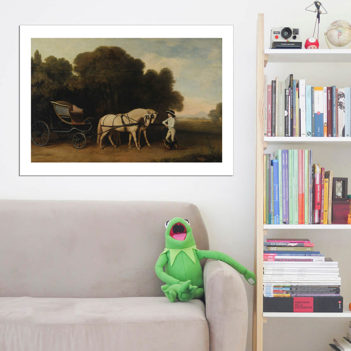 George Stubbs - Phaeton with a Pair of Cream Ponies and a Stable-Lad