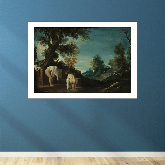 Guercino - Landscape with Bathing Women