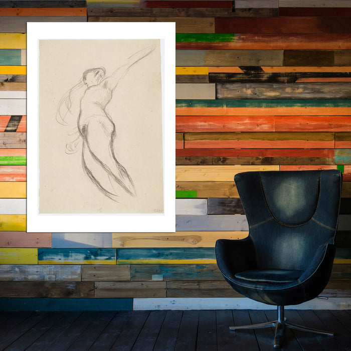 Gustav Klimt - Schwebende nach links mit wallendem Haar