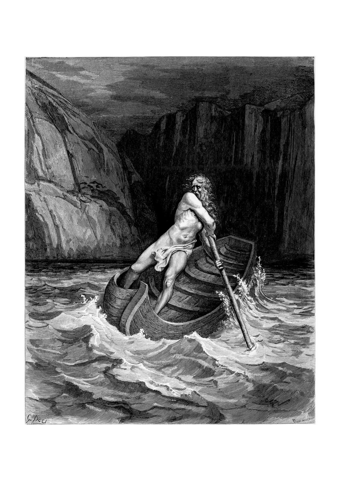 Gustave Doré - Charon Rowing — Spiffing Prints