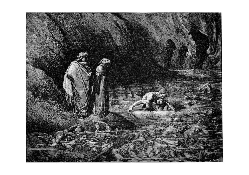 Gustave Doré - Dante's Inferno - Gnawin Head Of Ruieari