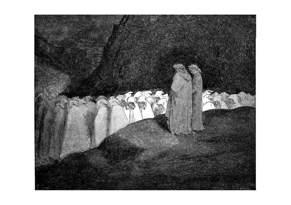 Gustave Doré - Dante's Inferno - Hyocrites Address Dante