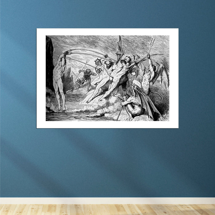 Gustave Doré - Dante's Inferno - Inferno 22 frament