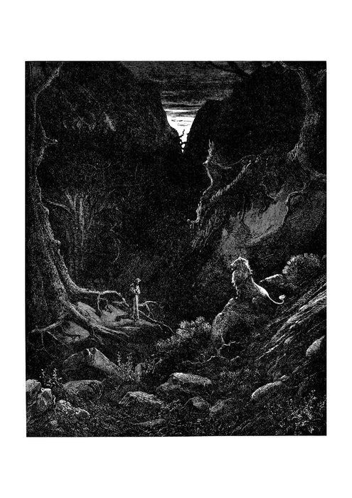 Gustave Doré - Dante's Inferno - Lion Confronts Dante