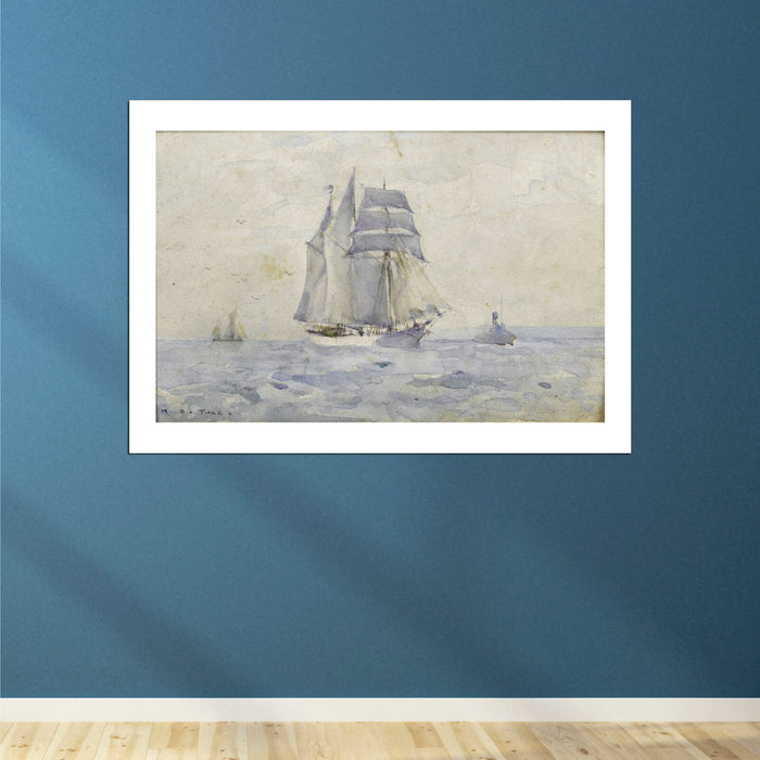 Henry Scott Tuke - A three masted topsail schooner