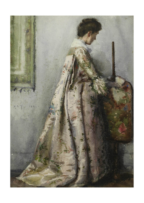 Henry Scott Tuke - The silk gown Portrait of Maria Tuke Sainsbury