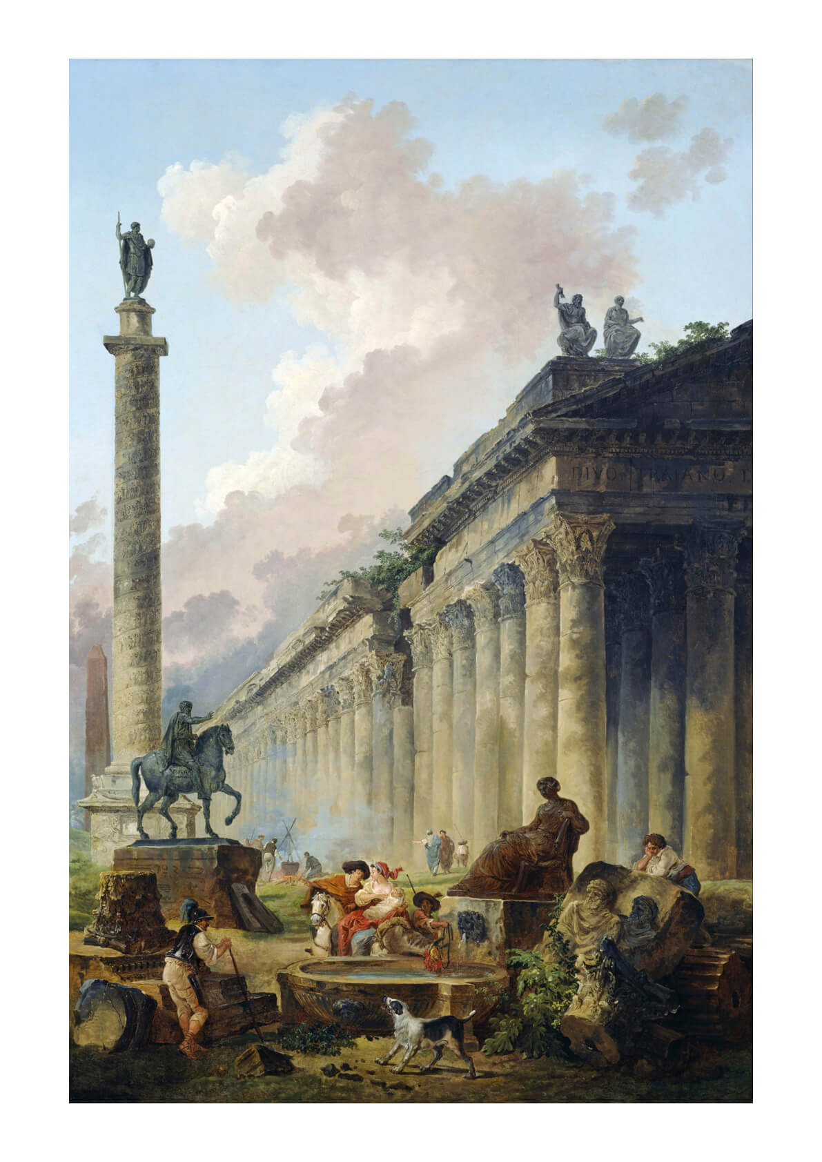 Hubert Robert - Imaginary View Of Rome With Equestrian — Spiffing Prints