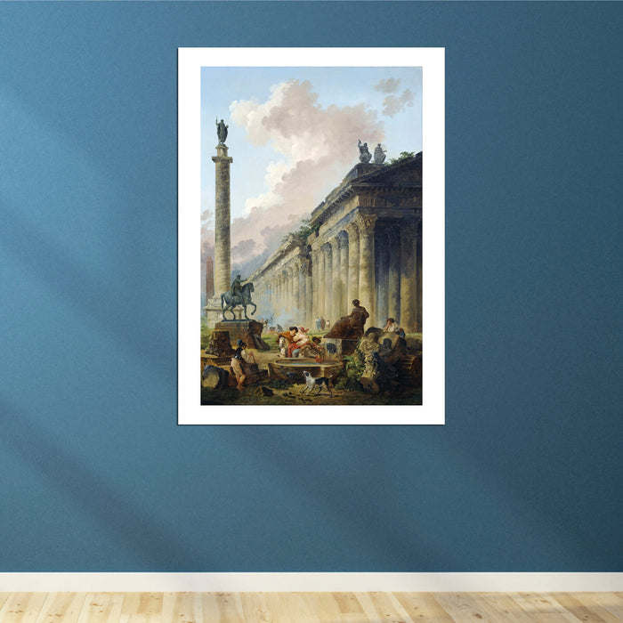 Hubert Robert - Imaginary View Of Rome With Equestrian