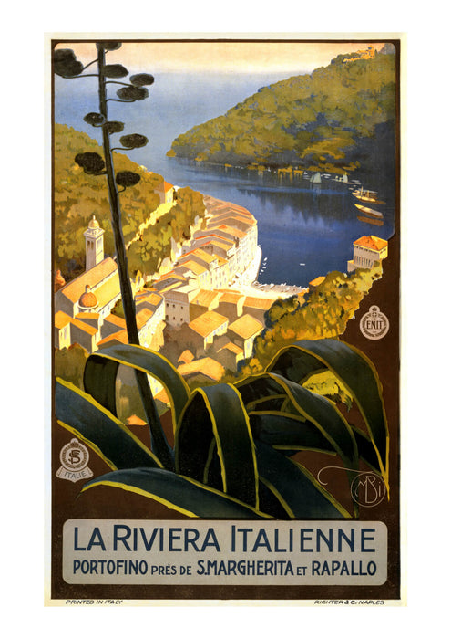 Italy La Riviera Italienne Travel Poster