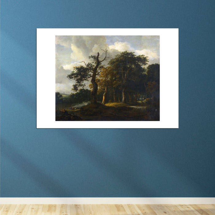 Jacob Van Ruysdael - A Road Through An Oak Wood