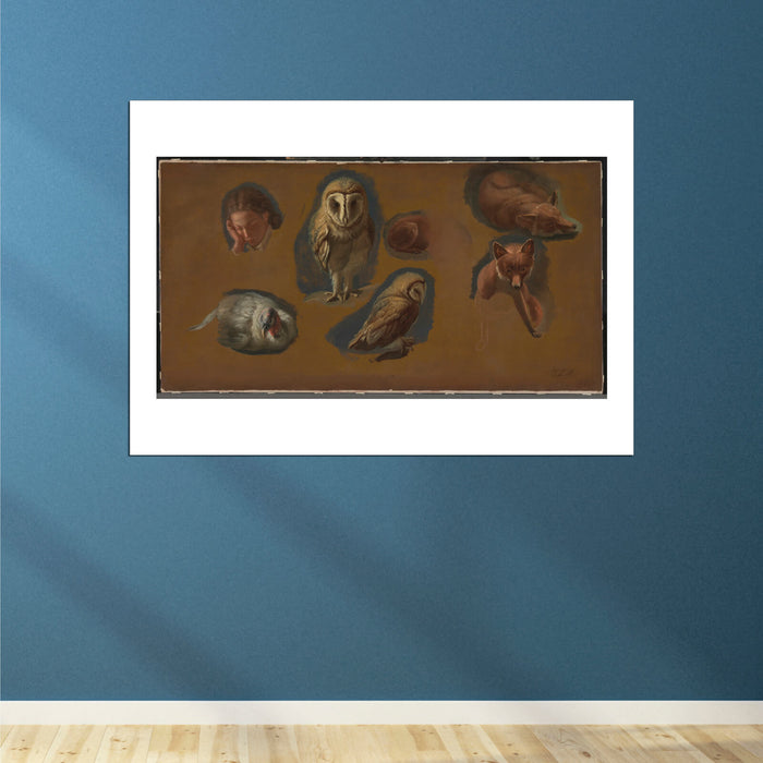 Jacques-Laurent Agasse - Studies Of A Fox A Barn Owl