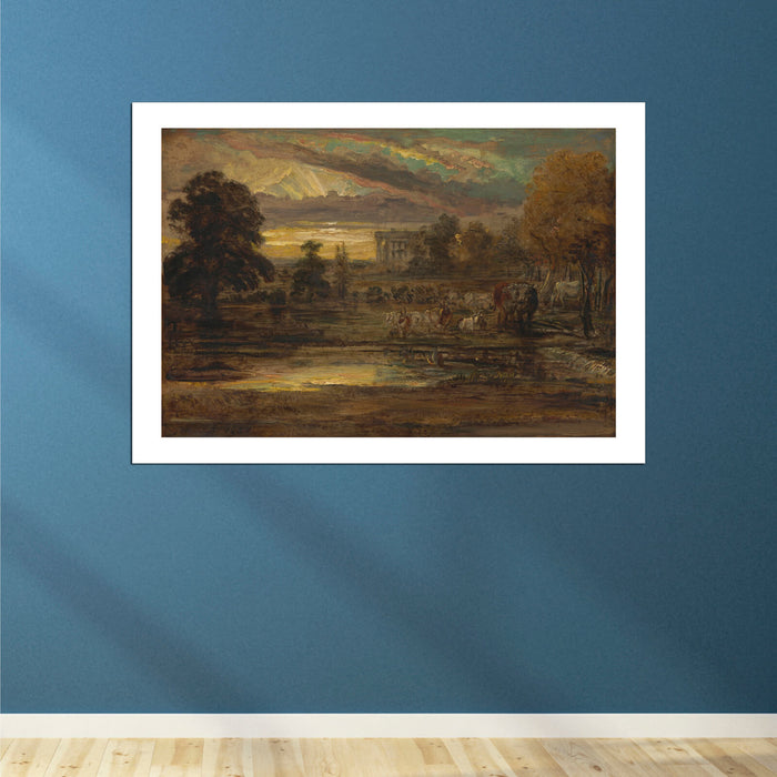 James Ward - Cattle At A Pool At Sunrise