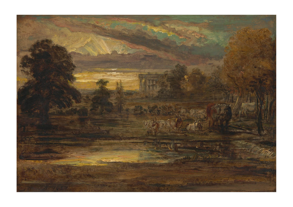 James Ward - Cattle At A Pool At Sunrise