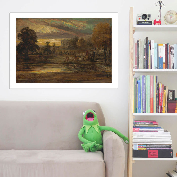 James Ward - Cattle At A Pool At Sunrise