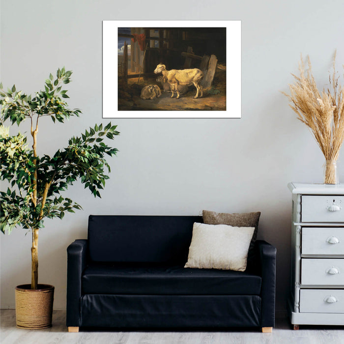 James Ward - Heath Ewe And Lambs