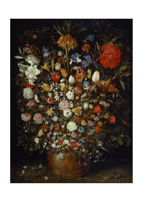 Jan Brueghel the Elder Flowers in a Wooden Vessel