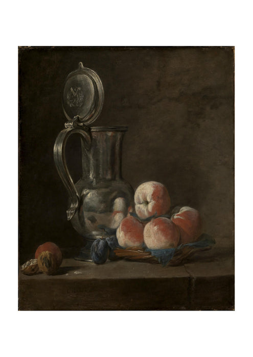 Jean Chardin - Still Life with Tin Pitcher and Peaches